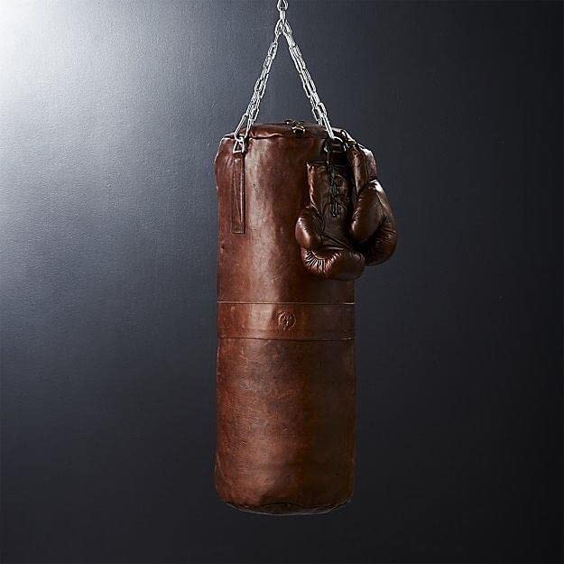 Modest Vintage Player Retro Heritage Brown Leather Heavy Punching Bag